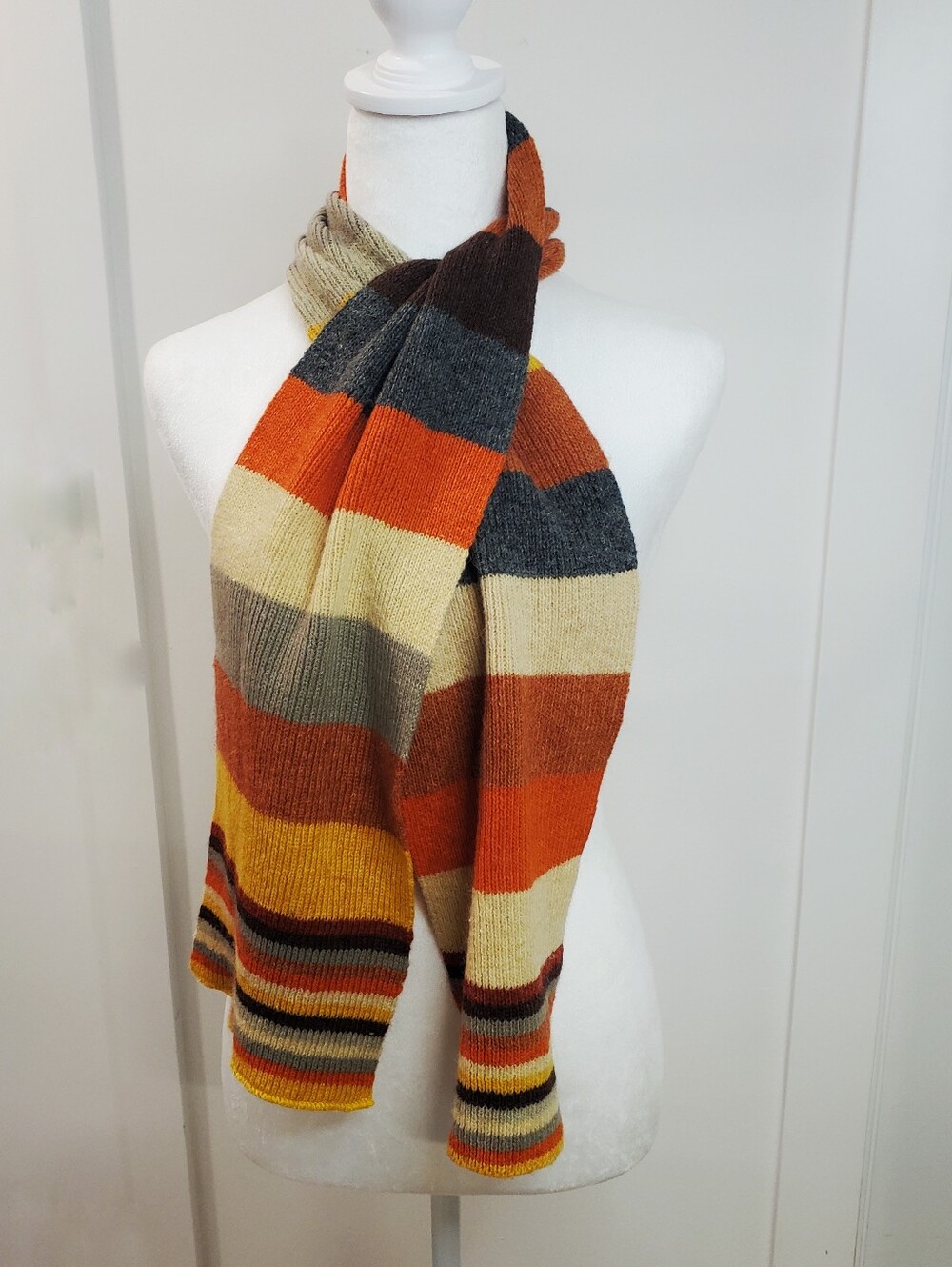 Striped Knit Scarf - Multi-Color - Picture 2 of 3